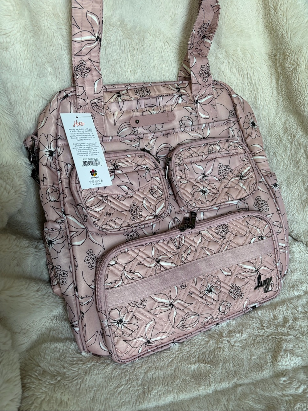 NWT Lug Puddle Jumper LE bag tote - Sketch Floral Blush **read description**